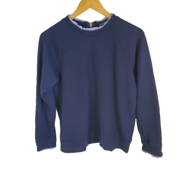 J. Crew Sweaters - J Crew pullover peekaboo blouse navy large